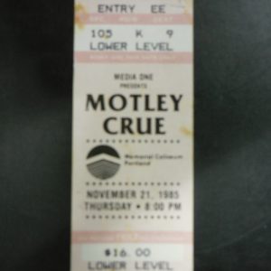 Motley Crue- 1985 Ticket Stub
