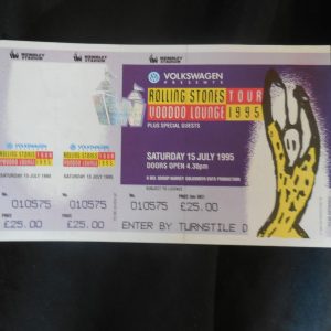 Rolling Stones-Wembley Stadium-Voodoo Lounge  7/15/95 ticket